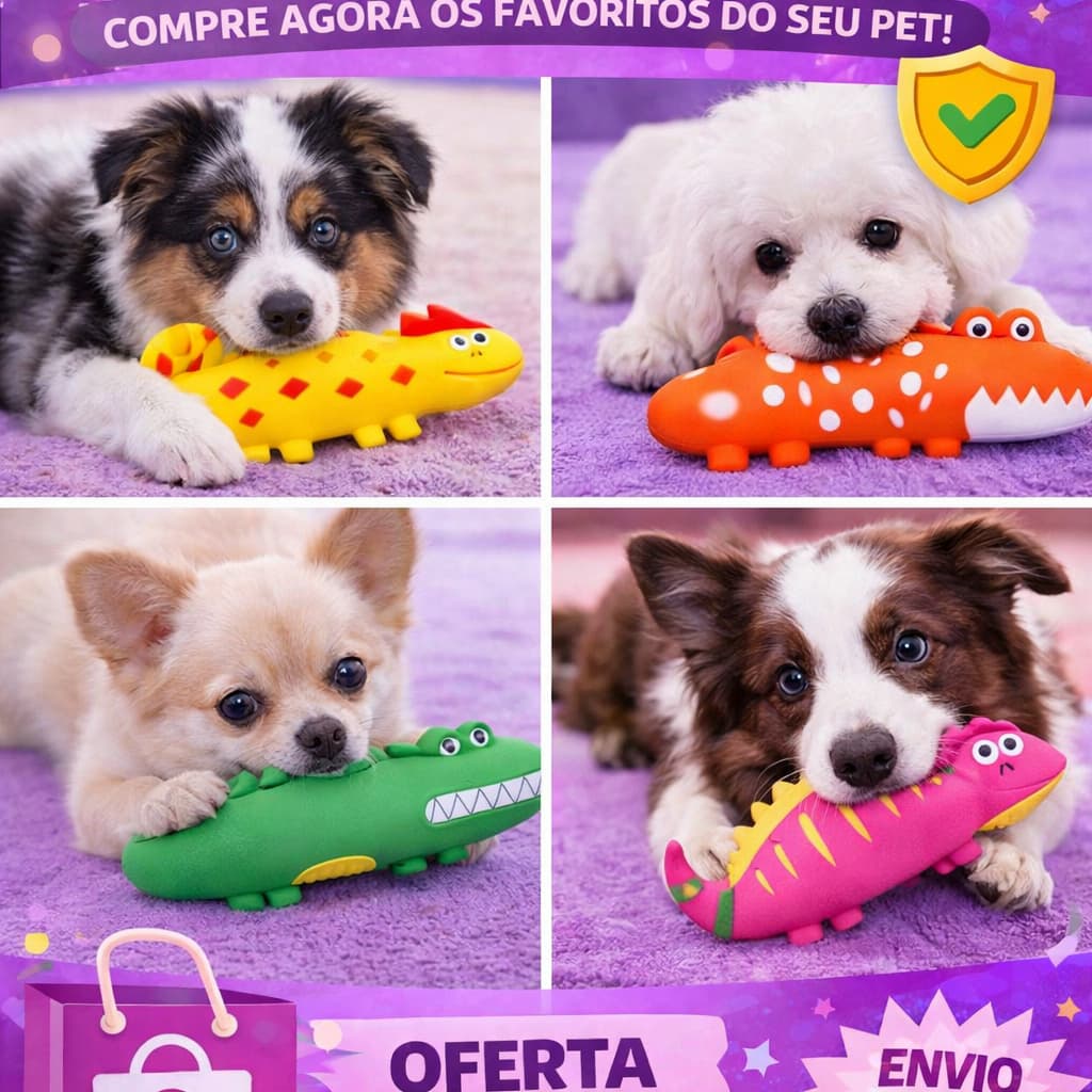 Mordedor Pet Macio Para Cães e Gatos Em Vinil Com Som De Apito Brinquedo Seguro e Resistente