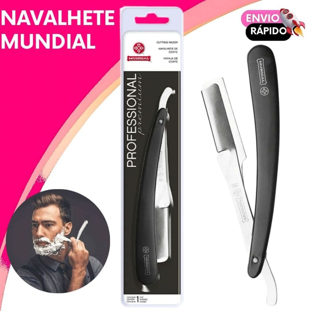 Navalhete Profissional Mundial Em Aço Inox - Alta Qualidade Barbeiro Original