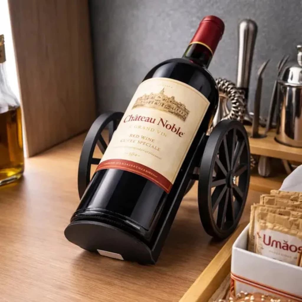 Suporte de Garrafa de Vinho Canhão – Porta Vinho Decorativo Criativo