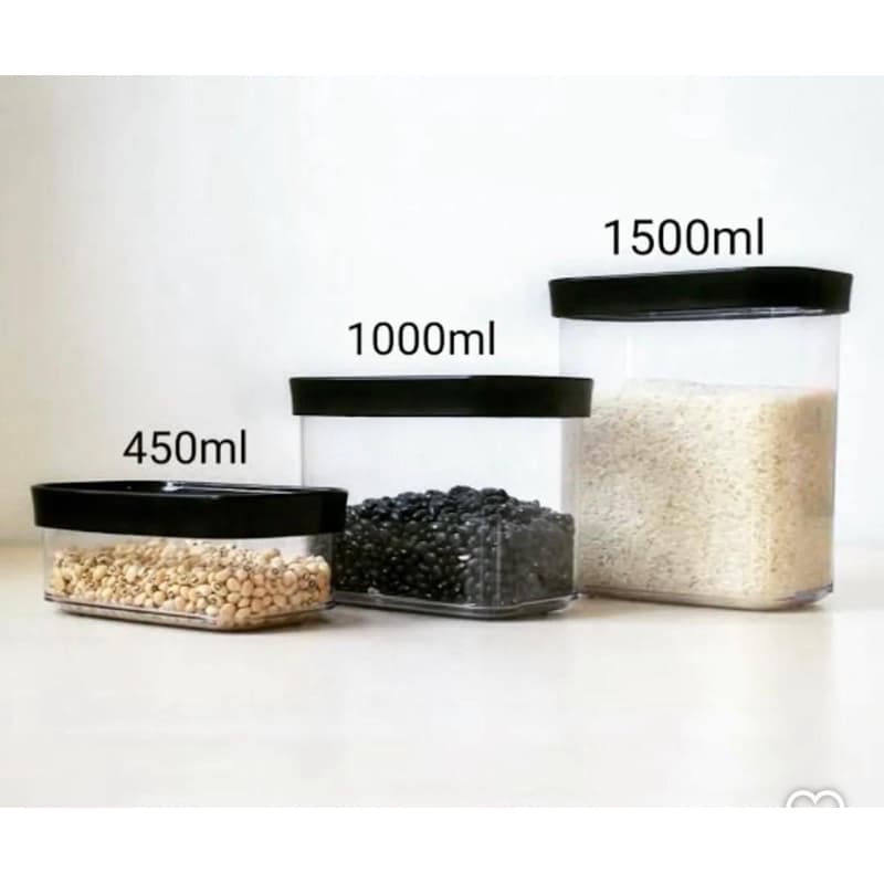 Kit Potes Organizadores Herméticos 450ml 1000ml 1500ml – Potes de Mantimentos Transparentes com Tampa para Cozinha
