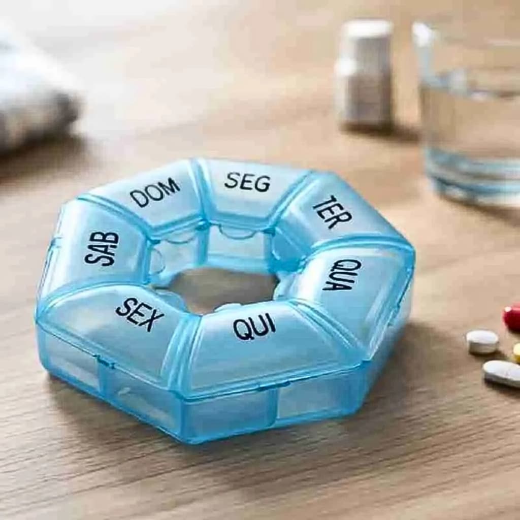 Organizador de Remédios Semanal 7 Dias Porta Comprimidos Caixa Medicamentos