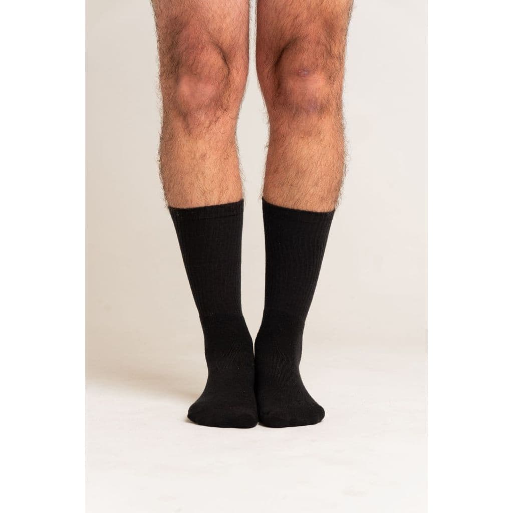Meias unissex Basicas Lisas Casuais Algodão 3/4 Cano alto Ideal para o Dia a Dia e Noite