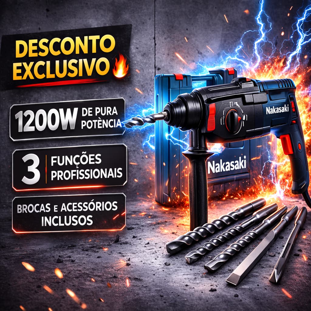 Furadeira De Impacto Martelete Rompedor 1200w Autoreverso