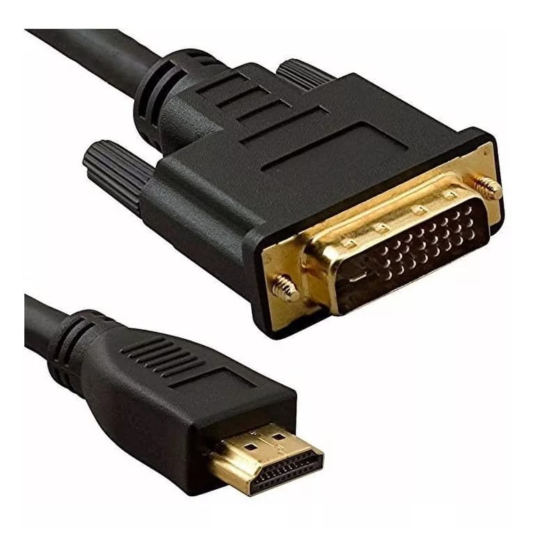 Cabo Hdmi Para Dvi 24+1 Banhado A Ouro 1,80 Metros Com Filtro Banhado a Ouro