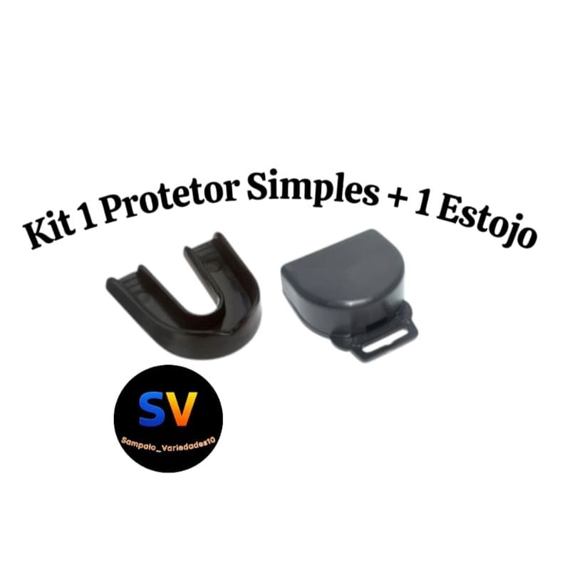 Kit Protetor de Luta Moldável Água Quente 1 Protetor Simples Preto + Estojo ---- Preto