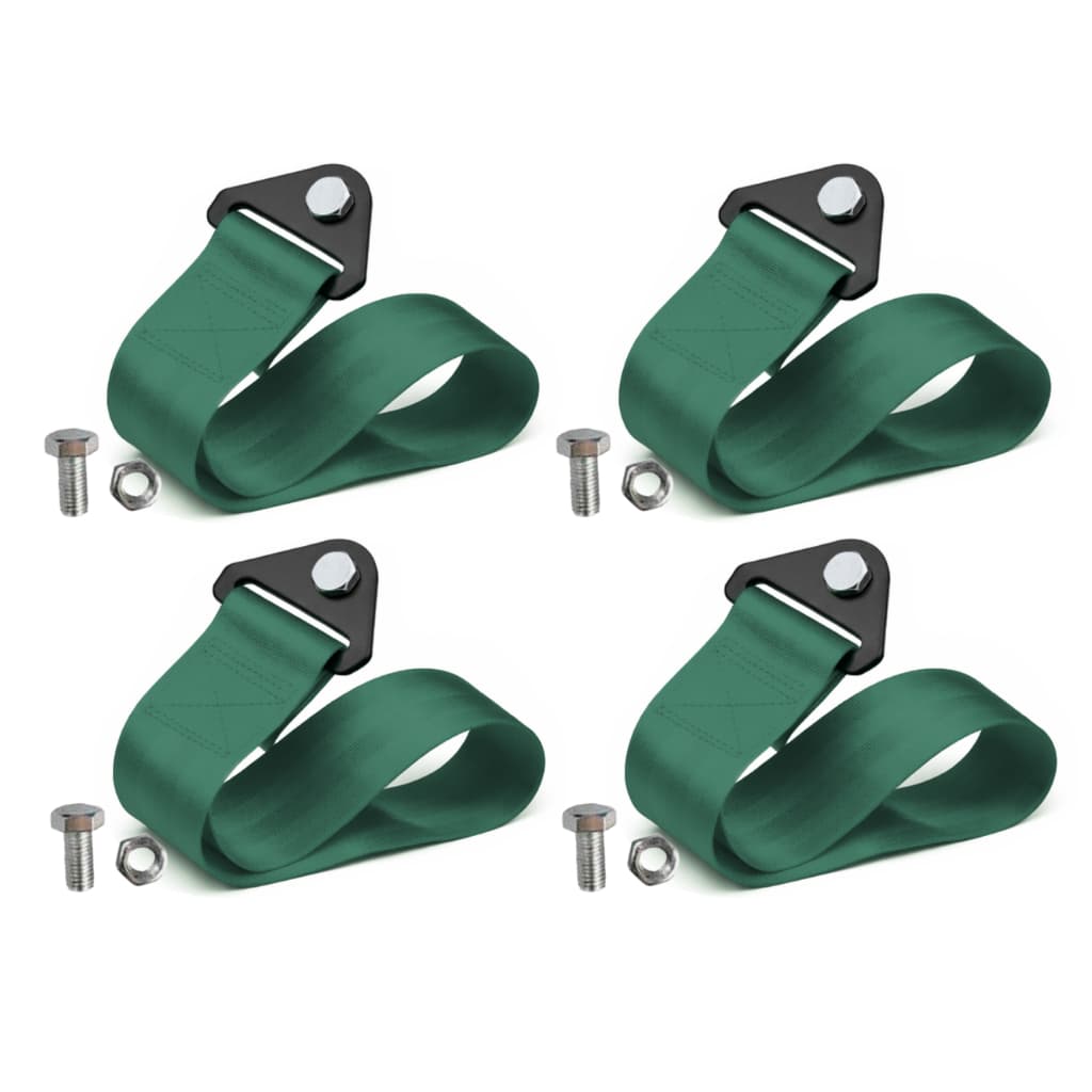 Kit 4 Cinta Reboque Acessórios Tow Strap Tunning Fita Reboque Para-choque Hook Racing Engate