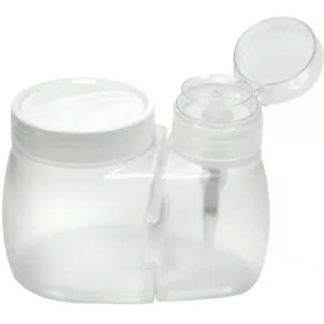 PORTA DOSADOR ACETONA PUMP COM PORTA ALGODÃO 2 EM 1- SANTA CLARA PROFISSIONAL