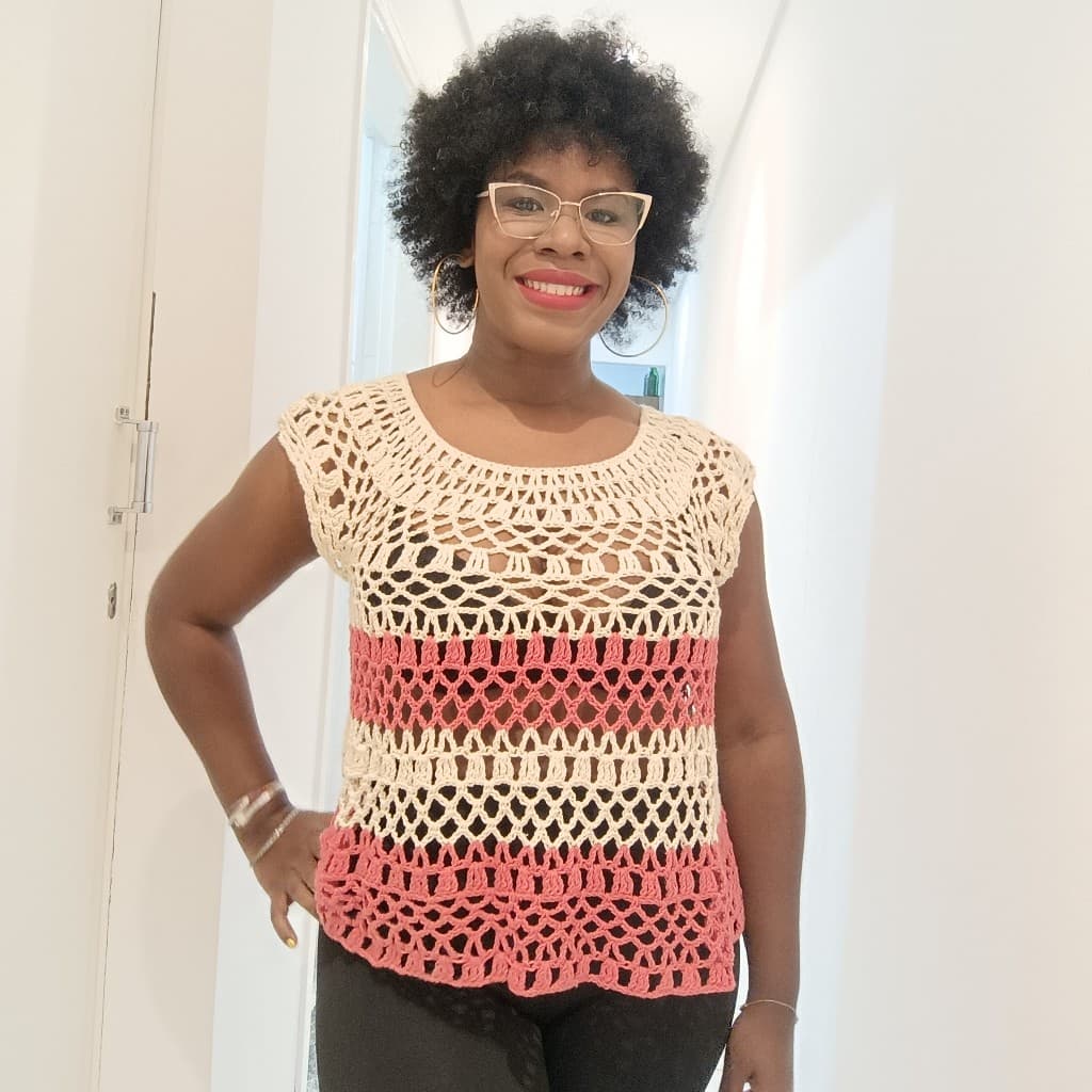 Blusa Feminina de Croche Bata Artesanal Delicado