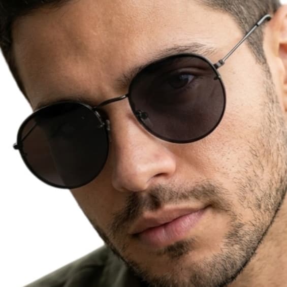 Óculos de Sol Hexagonal Unissex UV400 Lente Escura Estilo Moderno Fashion Conforto MD-15