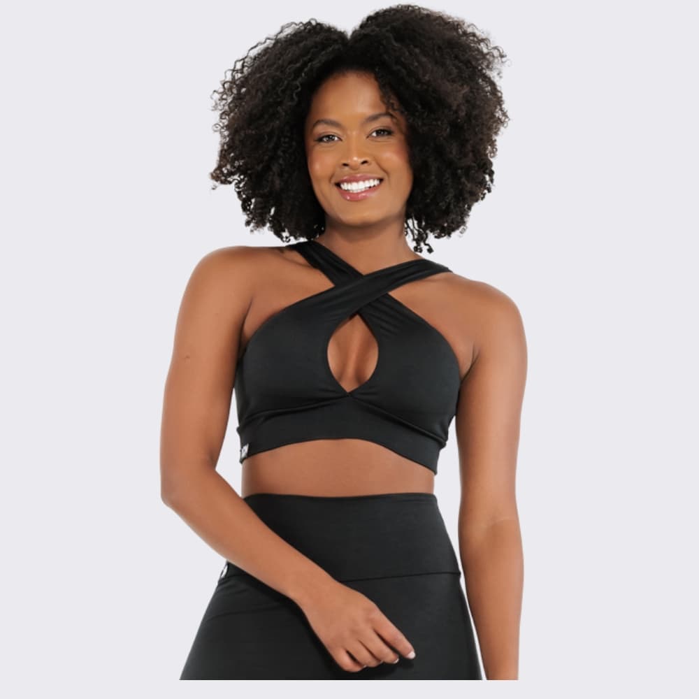 Top Basic Preto Fitness Academia Casual Corrida Yoga AQN SPORT