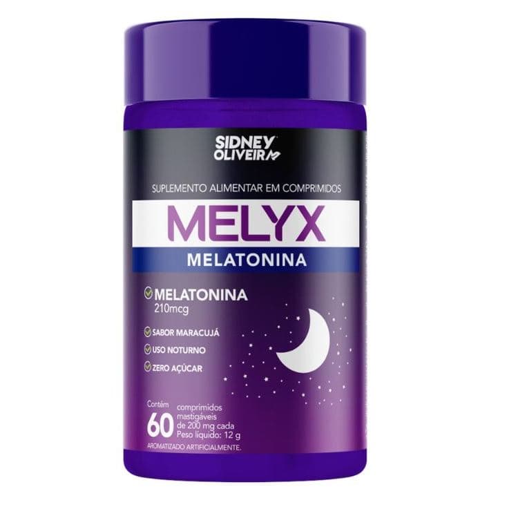 MELATONINA 210MCG MELYX 60 COMPRIMIDOS MASTIGÁVEIS SABOR MARACUJÁ SIDNEY OLIVEIRA