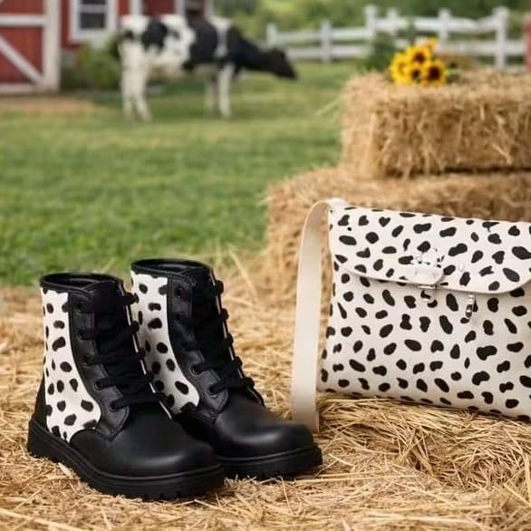 Bota Coturno Infantil Menina Cadarço Feminino Tratorado Vaquinha!!!