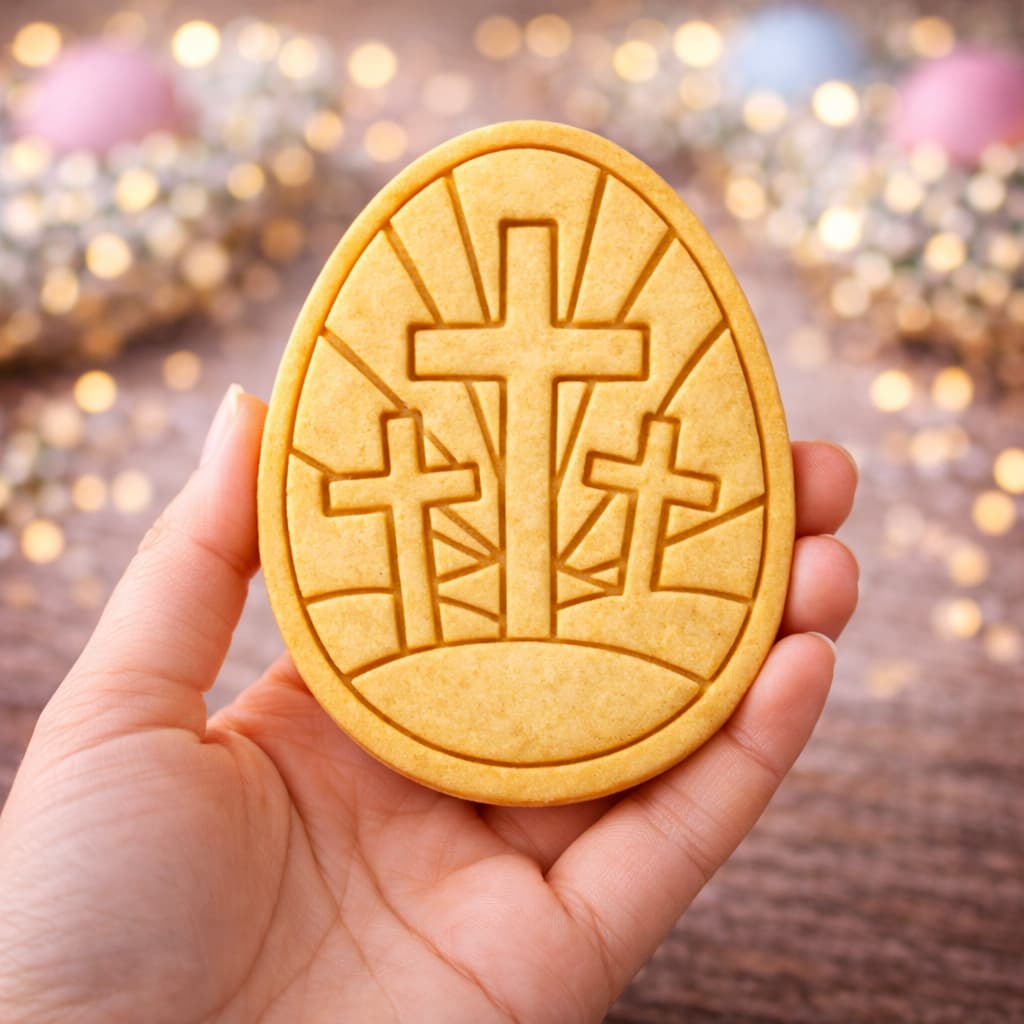 Cortador de biscoito Religioso Ovo de  Páscoa  Cruz Molde Pasta Americana Biscuit Carimbo