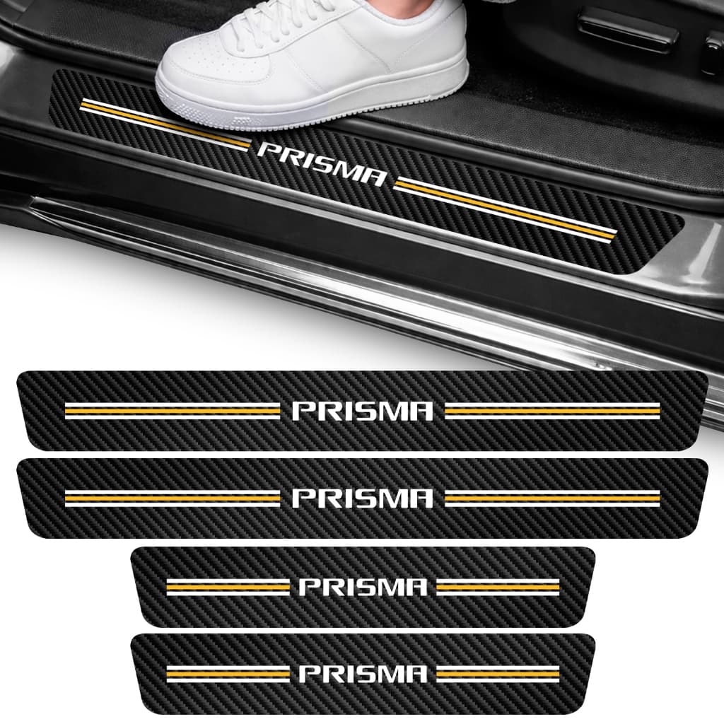 Kit Soleira Vinil Adesivo Proteção Prisma 4 Portas Carro