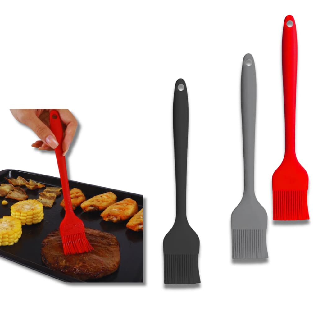 Jogo 4 Pincel de Silicone Utensílio Para Confeitaria e Culinária 25,2 cm Kit Qualidade Garantida Variáveis utilidades