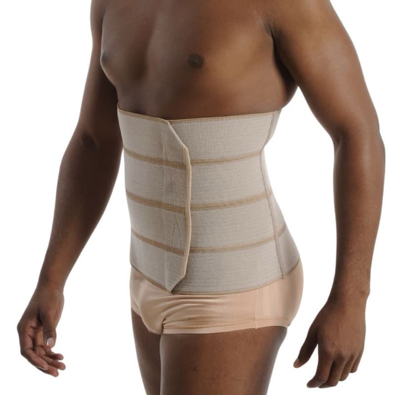 Cinta faixa Abdominal Elástica 4 Gomos Bege Tamanho Único Para GG e EXG