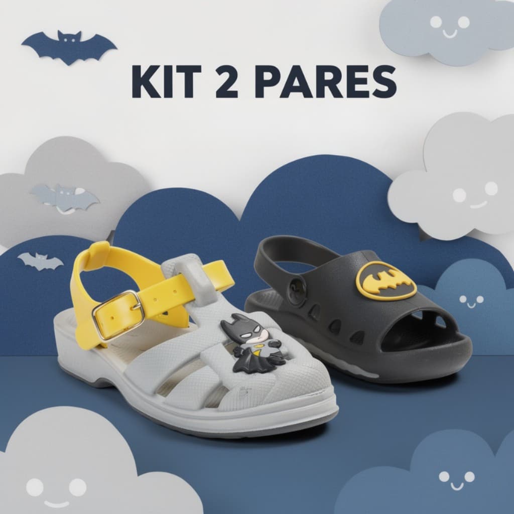 Kit 2 Pares Sandália Menino Lançamento Confortável Para Criança