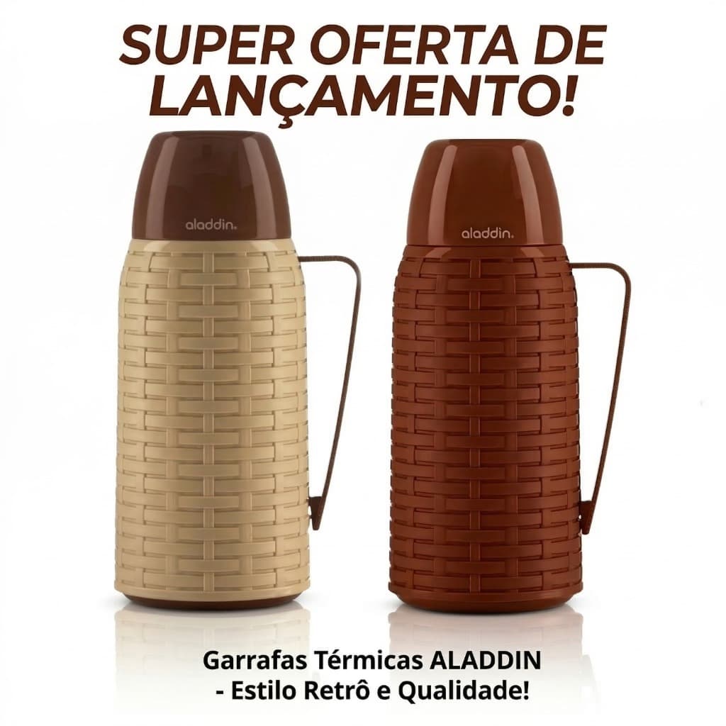 Garrafa Térmica Alladin Continental 1 Litro Rattan Duas Cores