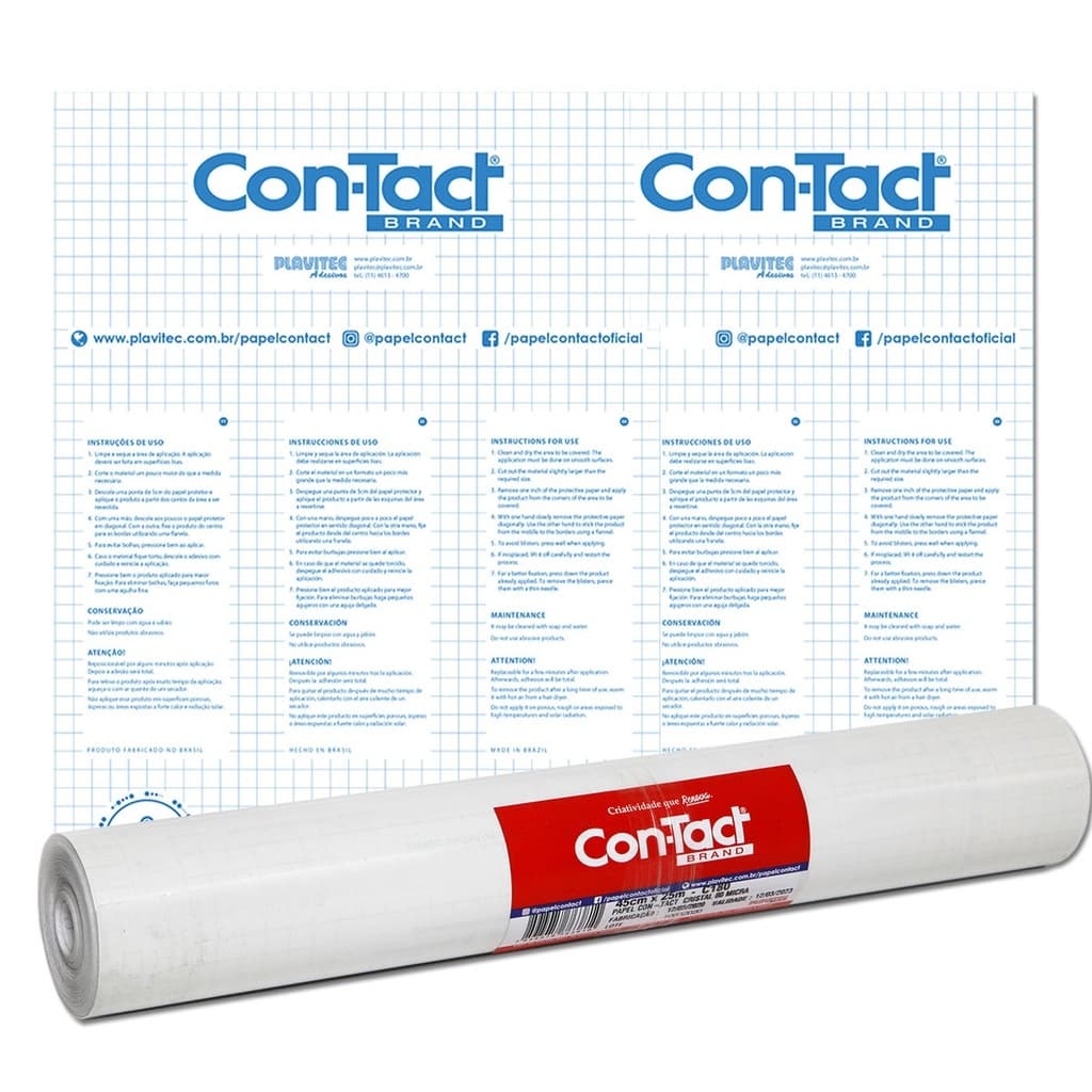 Papel Contact Transparente Incolor 80 Micra 10 e 25 Metros