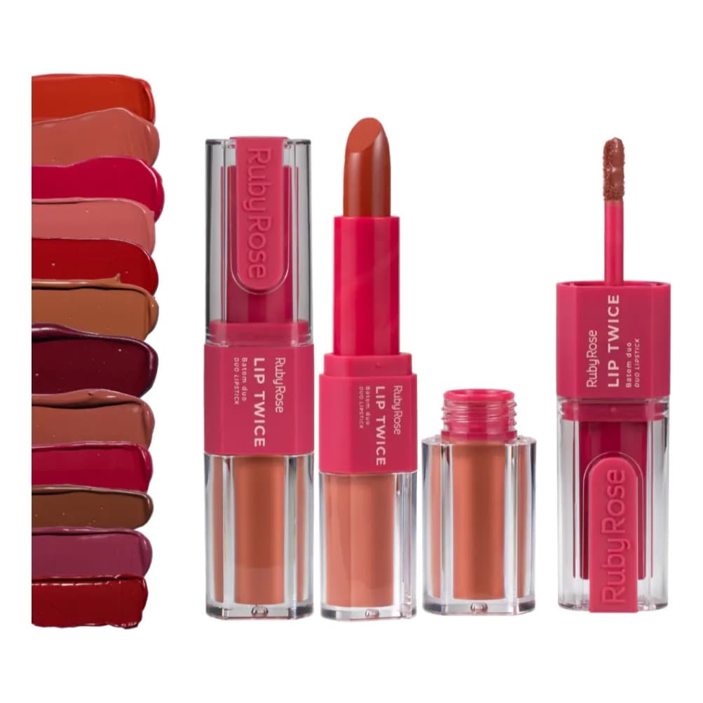 LANÇAMENTO Batom Duo Lip Twice by Ruby Rose - Batom 2 em 1 Longa Duração