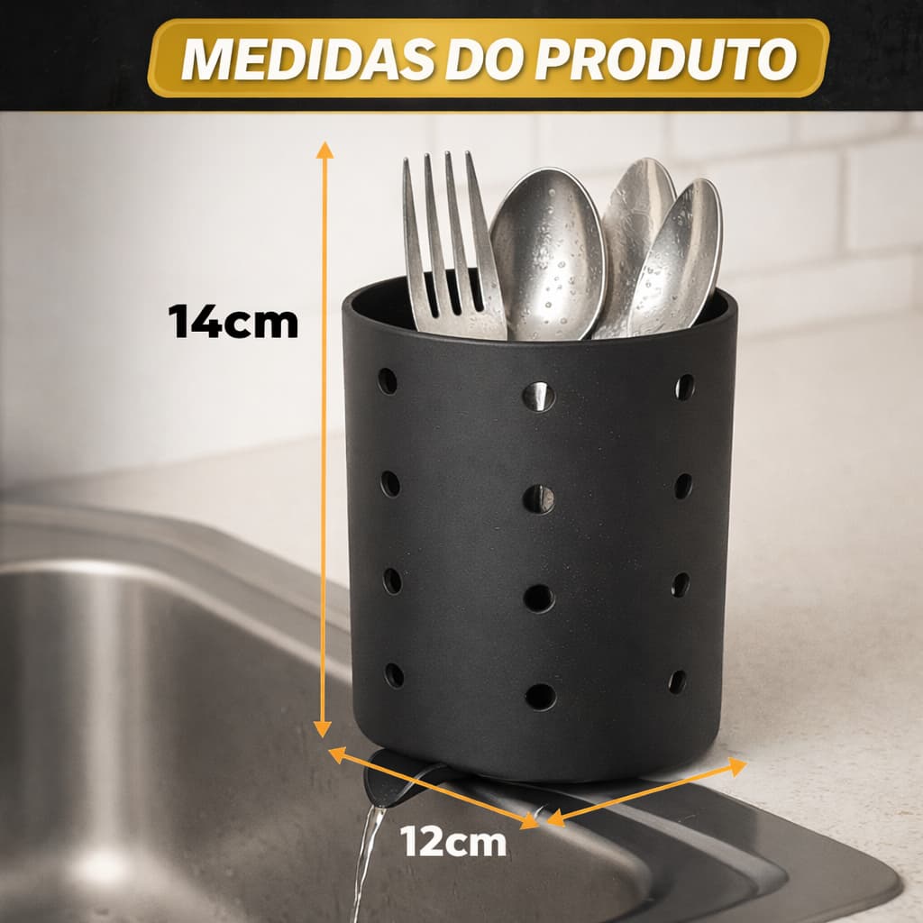 Escorredor de Talheres Inox Utensílios Cozinha Drenagem Para Pia Organizador De Talheres organizador decoração