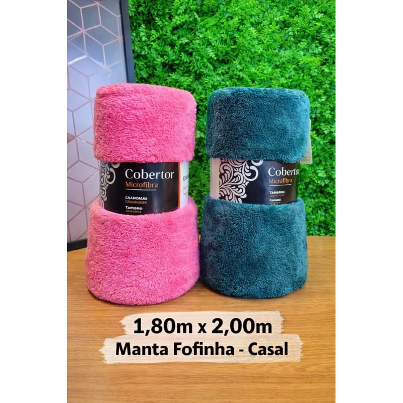 Manta Casal Microfibra 1,80x2,00 Cobertor Macio e Confortável