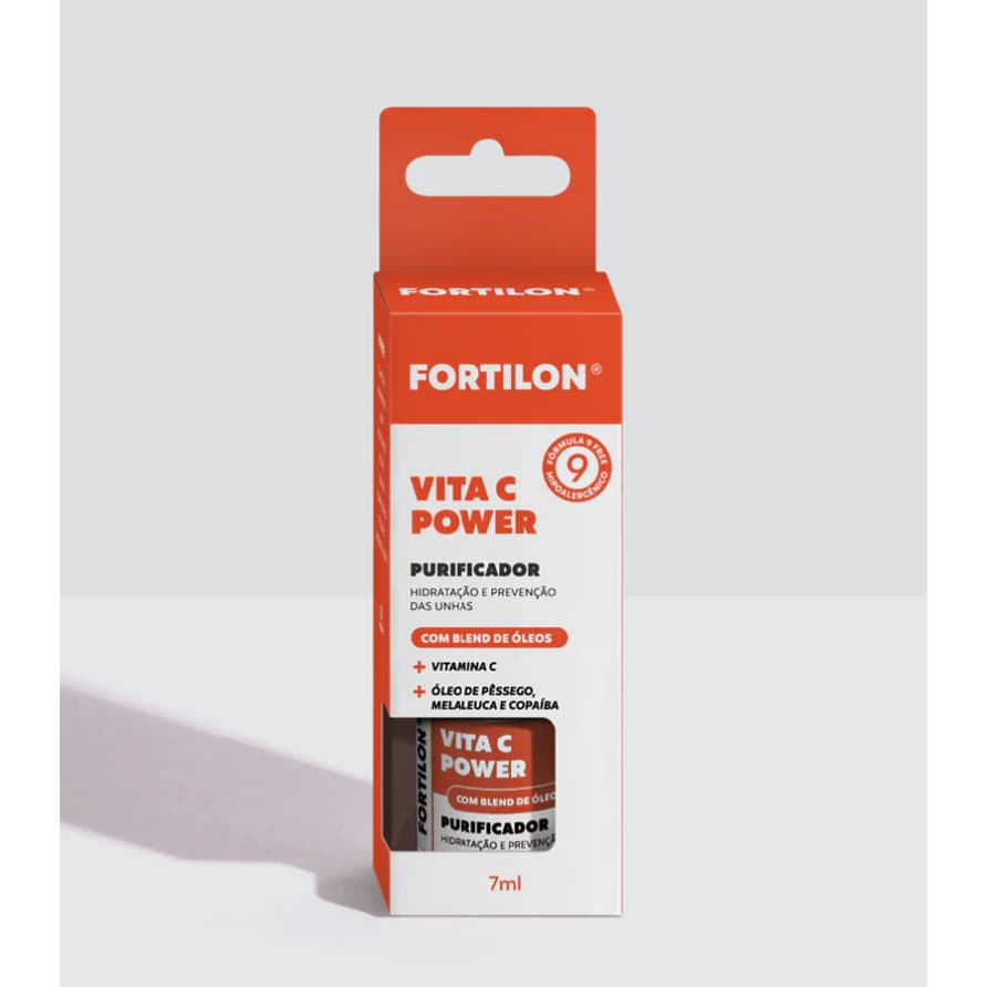 Óleo Vita C Power Purificador Fortilon 7ml para Unhas e Cutículas com Vitamina C e Blend de Óleos