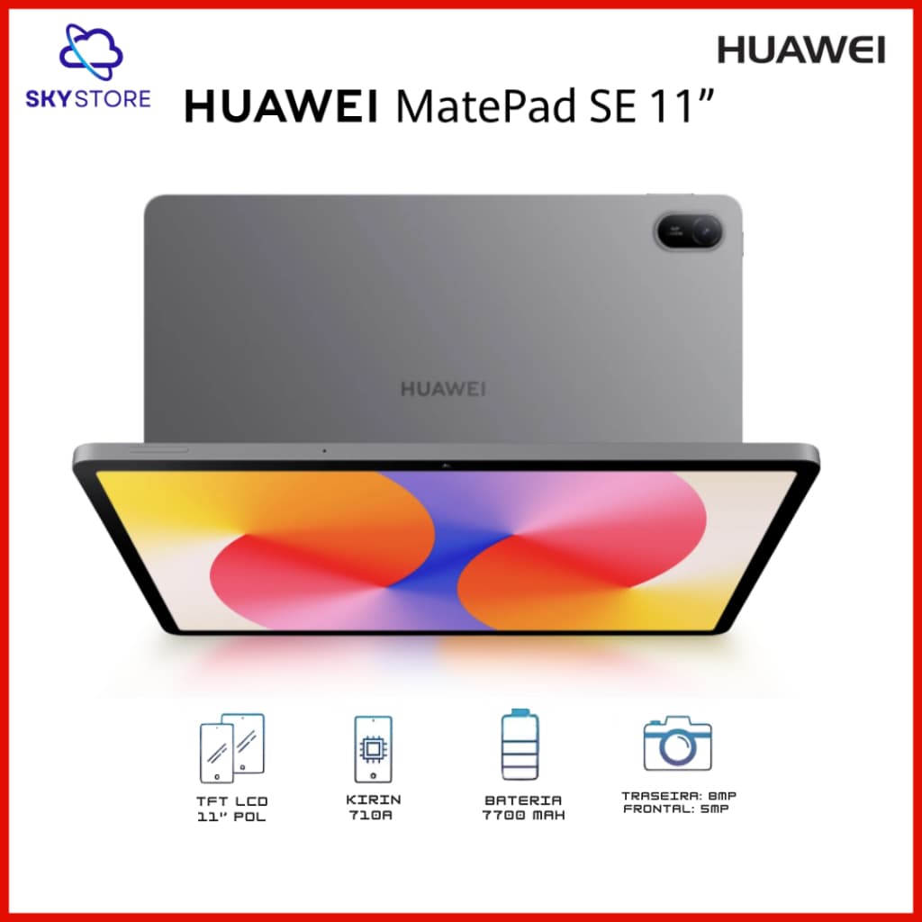 HUAWEI MatePad 11' SE', Tablet , 4GB+128GB, Versão Global, Bateria 7700 mAh
