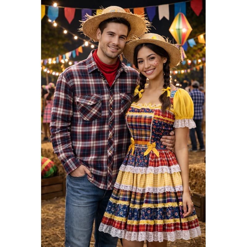 camisas xadrez Franelados juninas