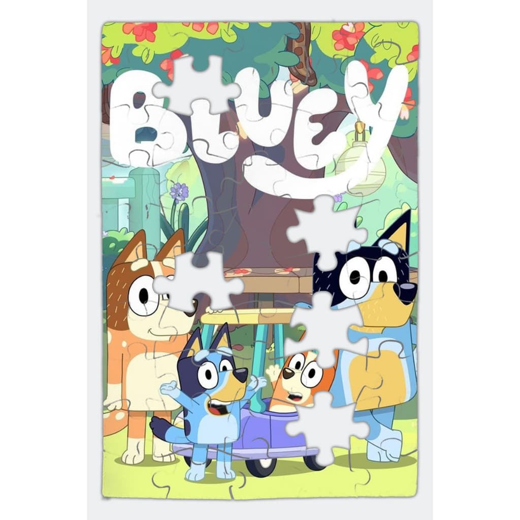 Quebra-Cabeça Bluey família completa desenho animado menino e menina infantil 50 peças educativo e divertido