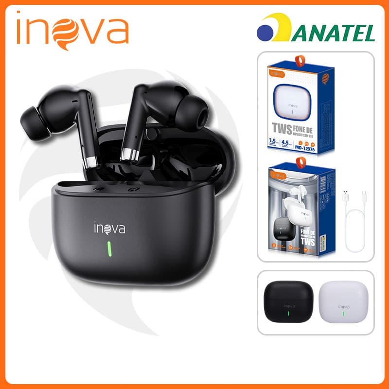 INOVA Fone De Ouvido Sem Fio BluetoothTWS，Fone Redução de ruído ENC Com Microfone Original，FON12976