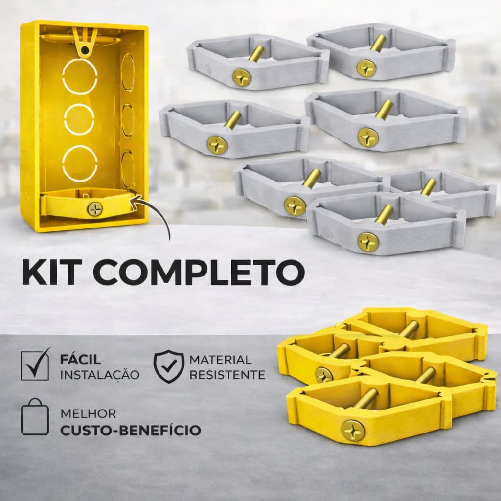 Kit Reparo Salva Abas Caixa de Luz 4x2 – Suporte para Tomada e Interruptor Expansível