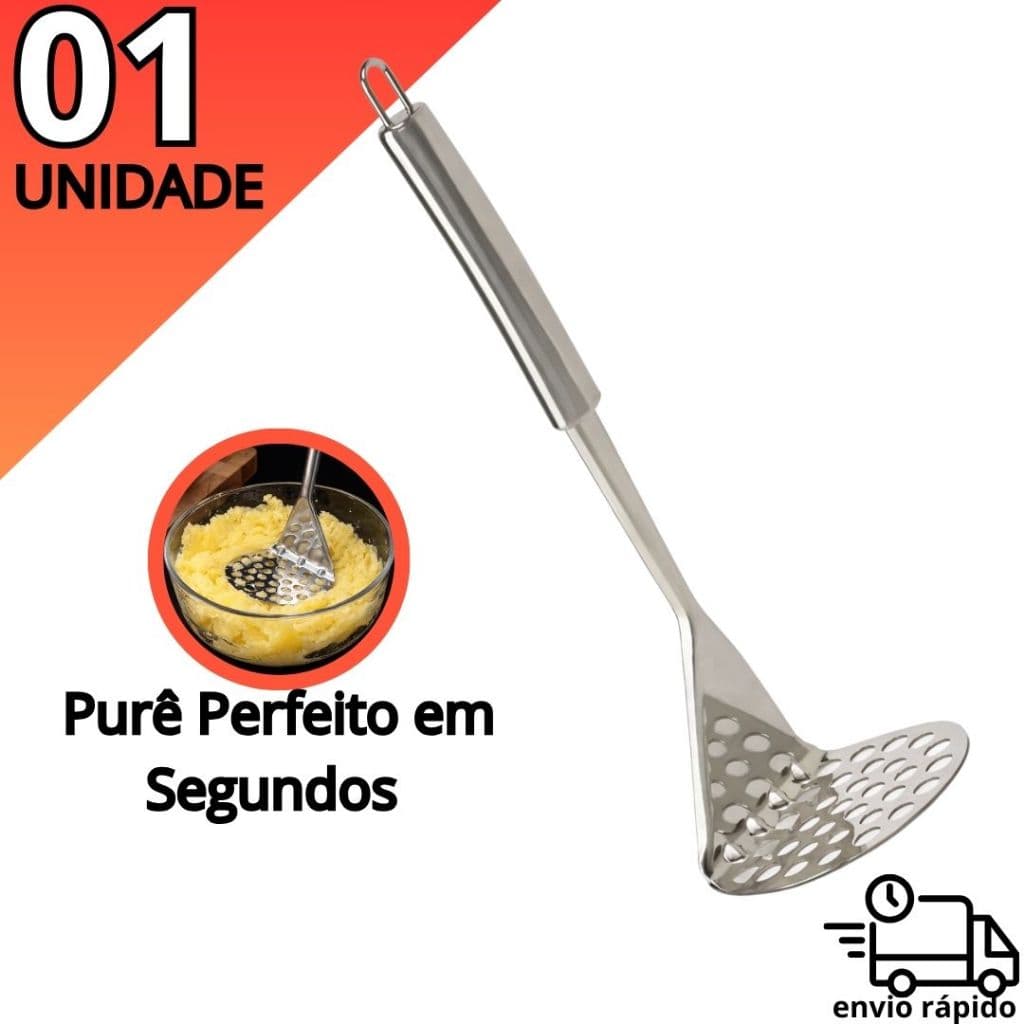 Amassador de Batata Aço Inox Espremedor Manual Purê de Batata Cozinha
