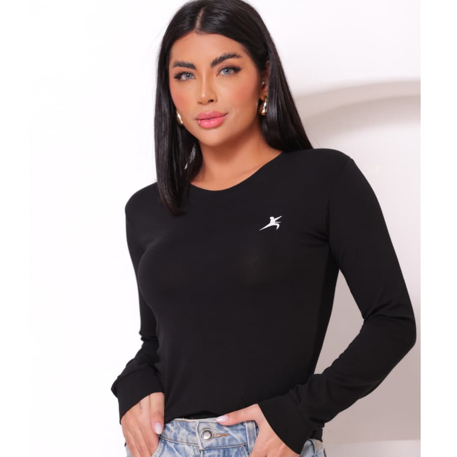 Blusa Manga Longa  Feminina Básica Alta Qualidade Estilo Casual Trabalho Outono Inverno 2026