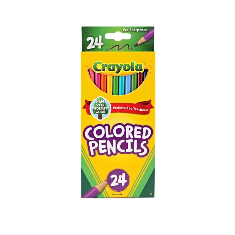 Lápis de Cor Crayola 24 Cores Original | Lápis Colorido Infantil Escolar Alta Qualidade