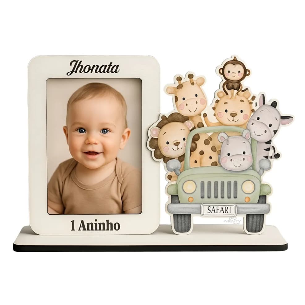Kit 10 Mini Porta Retrato 10x15 Modelo Safari Mdf Branco