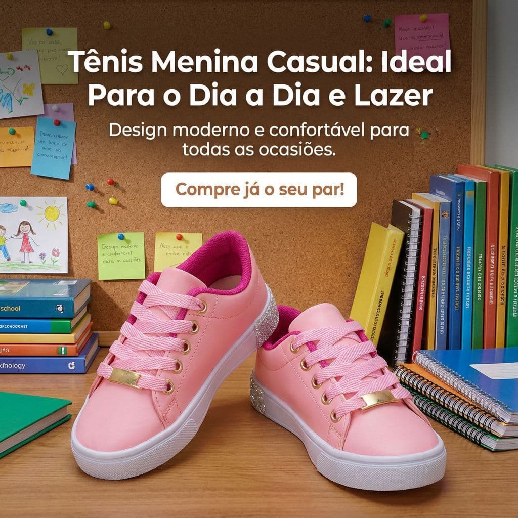 Tênis Infantil Menina para Passeio Leve Confortável e Estiloso 25 ao 33 Pronta Entrega