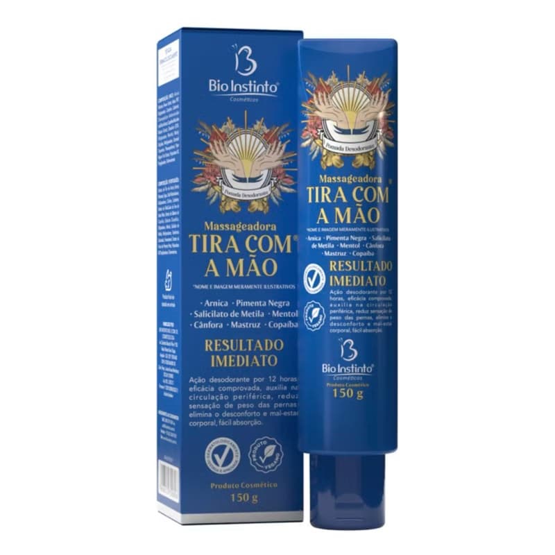 Pomada Bio Instinto Tira com a Mão 150g | Alívio Muscular, Dor nas Articulações e Massagem