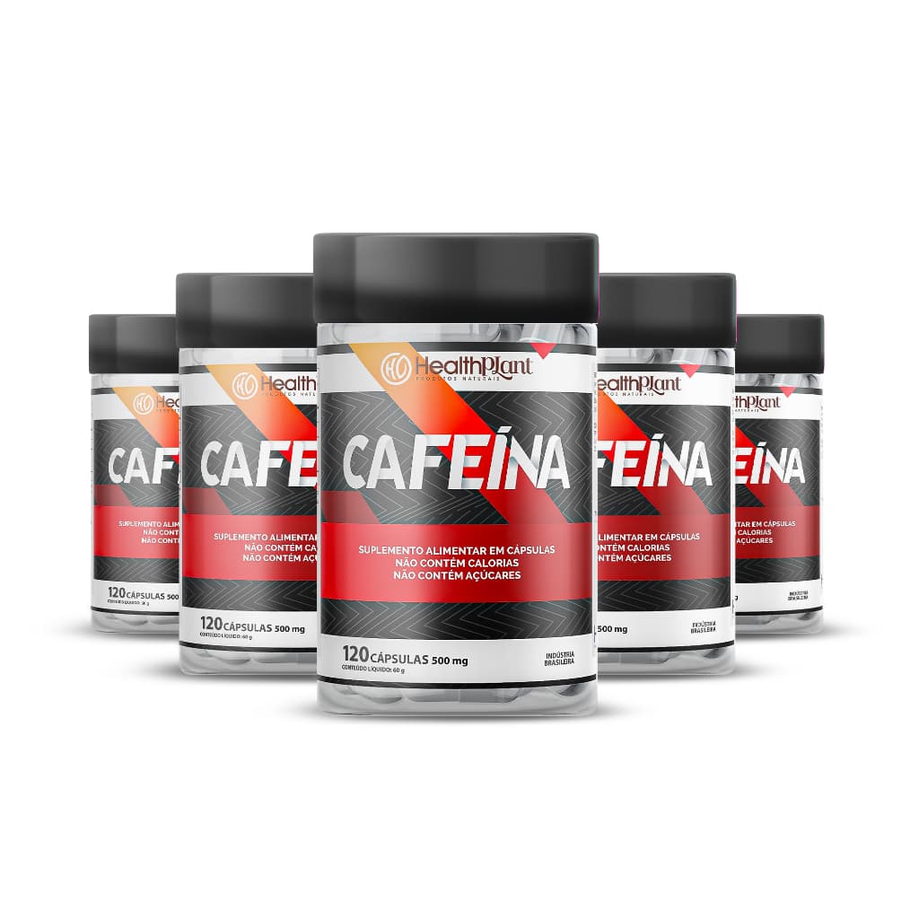 Cafeína Health Plant 200mg – Energia, Foco e Desempenho | 120 Cápsulas 500mg