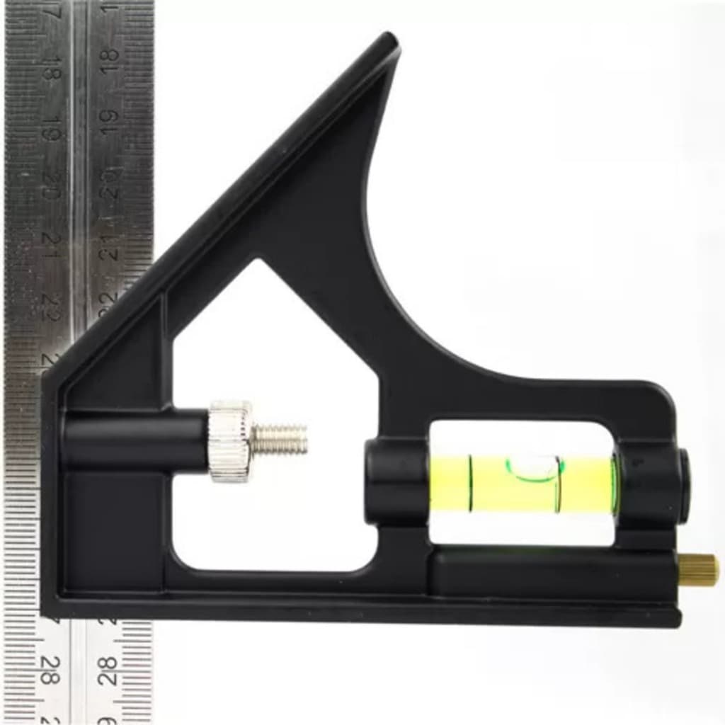 Esquadro Combinado 30cm Profissional Aço Inox Precisão Carpintaria Marcenaria Ajustável