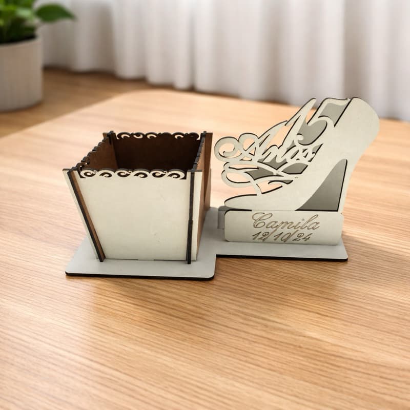 Kit 40 Cachepo Vaso Debutante 15 Anos Mdf Lembrançinha