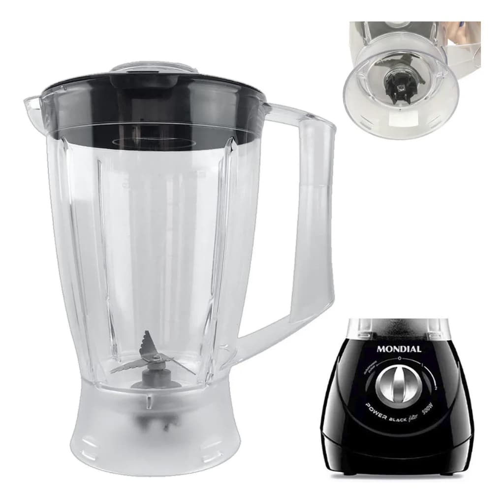 Copo de Liquidificador Mondial Line: Power / Power 2 / Fast Power/ Power2i | Cor Translúcido