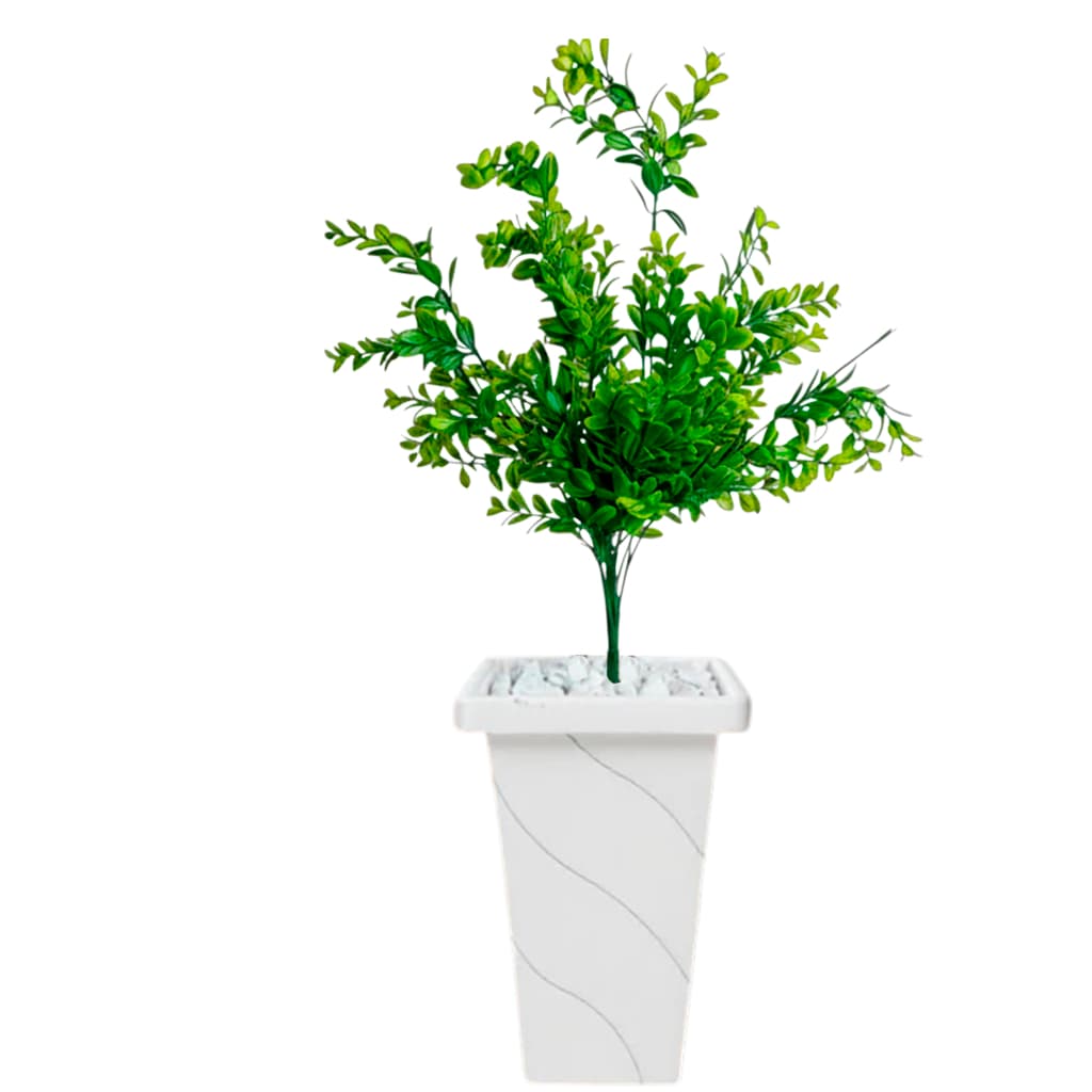 Planta Artificial Mini Arvore Decorativa + Vaso Grande + Pedras Brancas