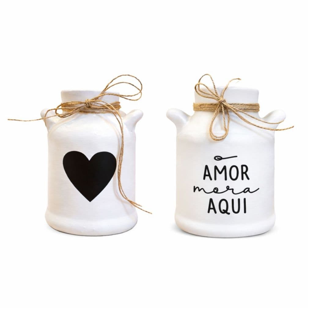 KIT 2 Leiteira Cerâmica Decorativa Multiuso Vaso Mini Vaso