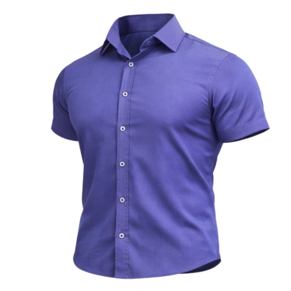 Camisa Jeans Tencel Masculina Manga Curta Premium Conforto e Estilo