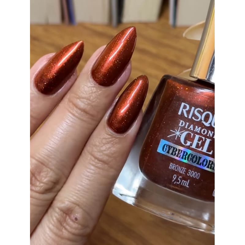 Esmalte Risqué Diamond Gel CyberColors Bronze 3000 9,5ml