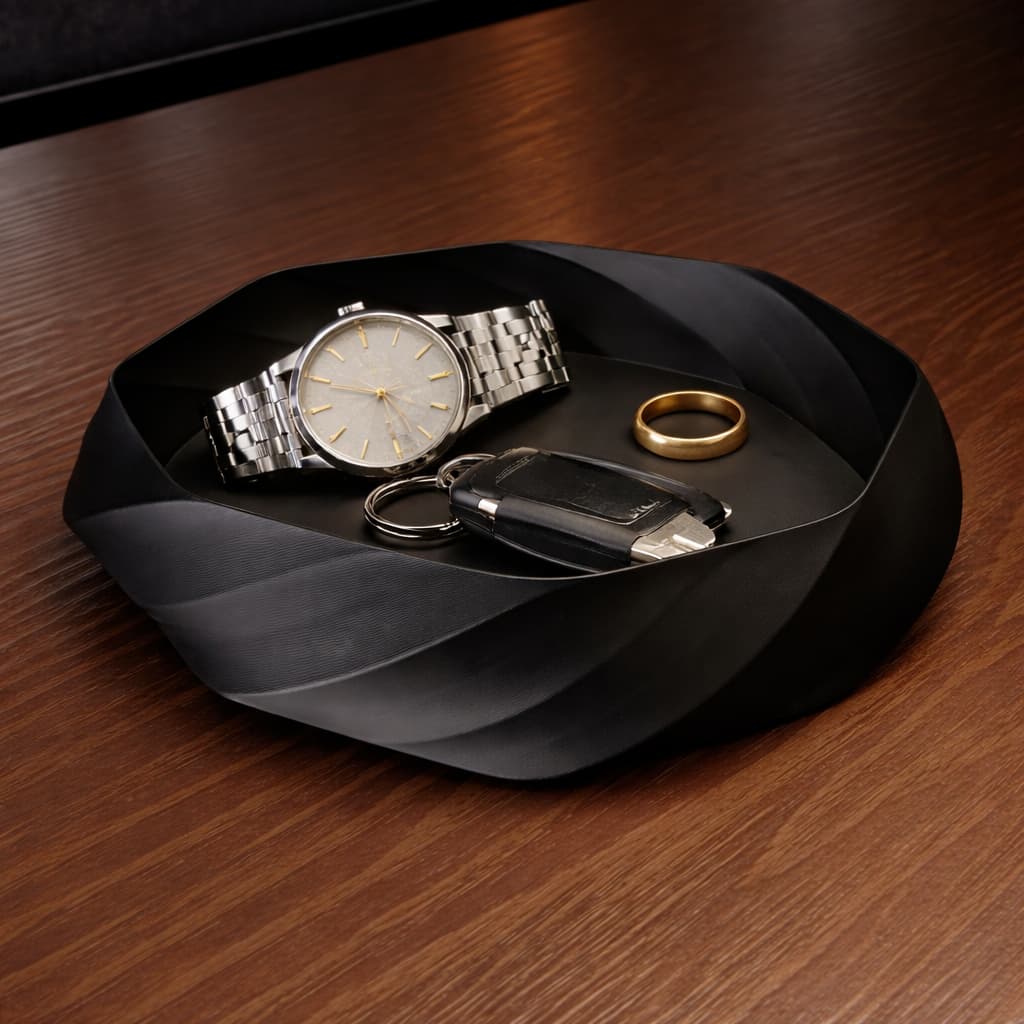 Organizador de Mesa Porta Treco Objetos | Bandeja Decorativa Moderna para Chaves, Relógio e Acessórios