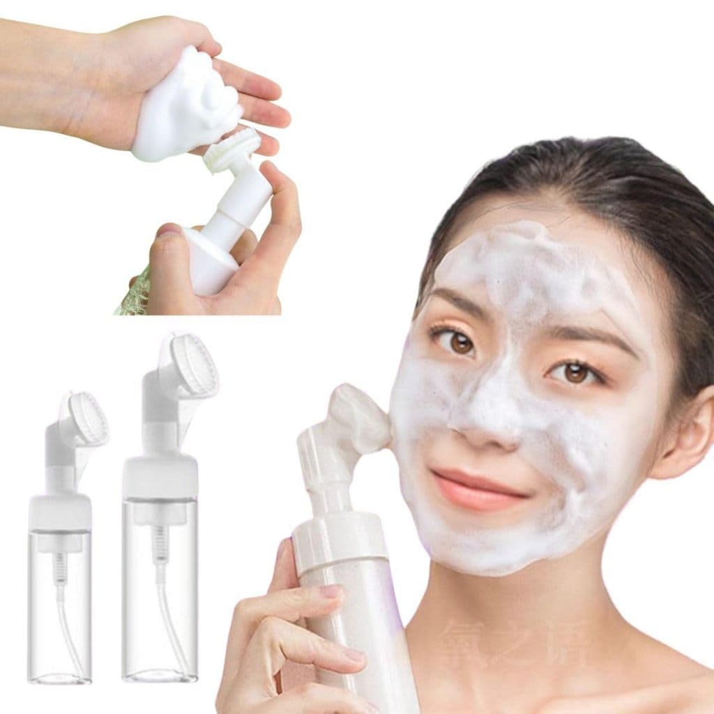 Frasco Espumador Escova De Silicone Limpeza Facial 150ml