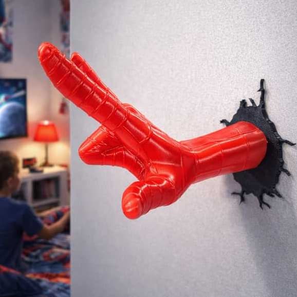decoraçao Mão homen aranha  Saindo da Parede Decorativo Quarto Infantil Criativo 14x11cm