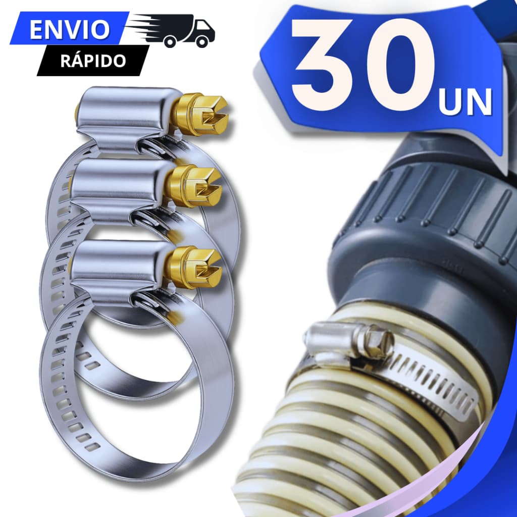 Kit Abraçadeira Aço 3/4 Reforçada Mangueira Gás Jardim Americana Profissional Multiuso Utilidades